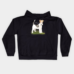 Cute Fox Terrier - Watercolor Drawing Kids Hoodie